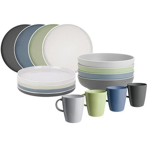 BRUNNER Geschirrset Dolomit Lunchbox 16-teilig Melamin in 4 Farben - 2