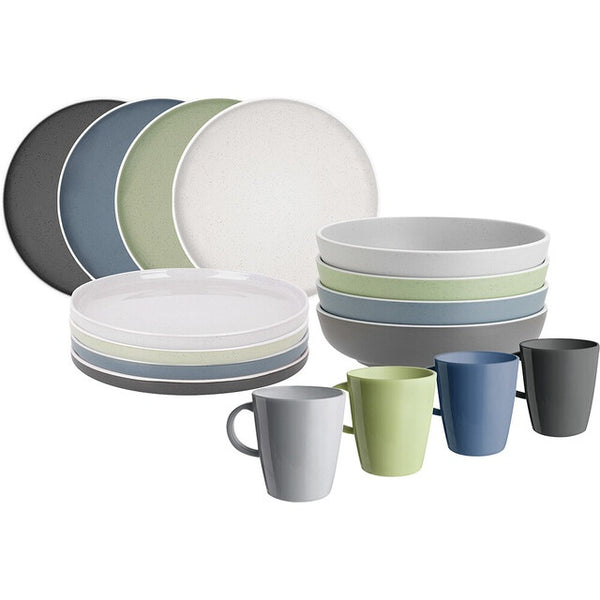 BRUNNER Geschirrset Dolomit Lunchbox 16-teilig Melamin in 4 Farben - 2