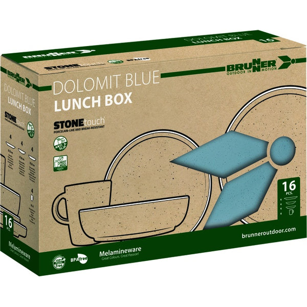BRUNNER Geschirrset Dolomit Lunchbox 16-teilig Melamin in 4 Farben - 3