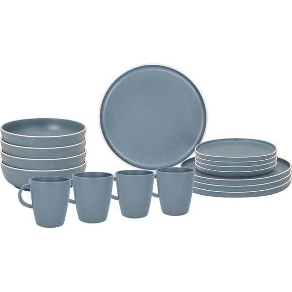 BRUNNER Geschirrset Dolomit Lunchbox 16-teilig Melamin in 4 Farben