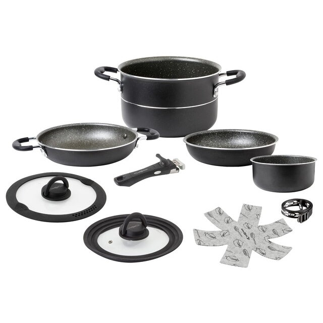 BRUNNER Pirate Topfset 7+1 Ø22 cm, schwarz