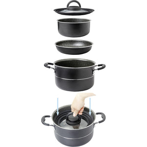 BRUNNER Pirate Topfset 7+1 Ø22 cm, schwarz - 3