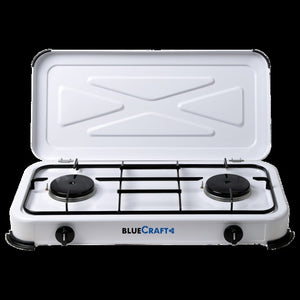 CAGO Campingkocher 2-flammig Weiß - Zündsicherung