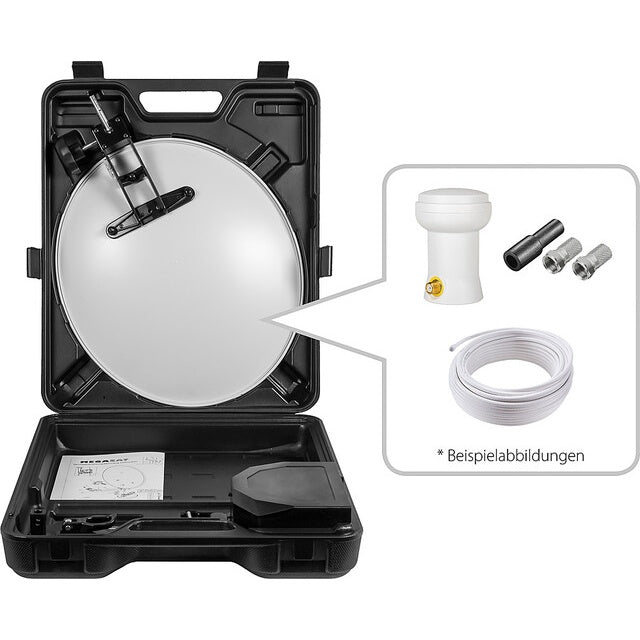Campingkoffer Sat-Anlage mit LNB und Kabel | 40 cm