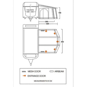 Caravan Vorzelt Vango Tuscany Air 400 in Grau