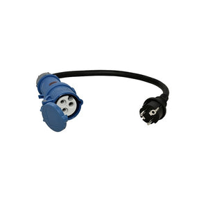 CEE Kupplung auf Schuko mit Kontrollleuchte 0,5 m