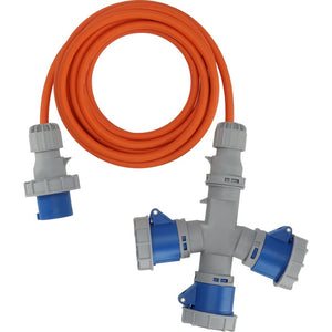 CEE Verl.-Kabel 5m 16A IP67 H07RN-F 3‑fach