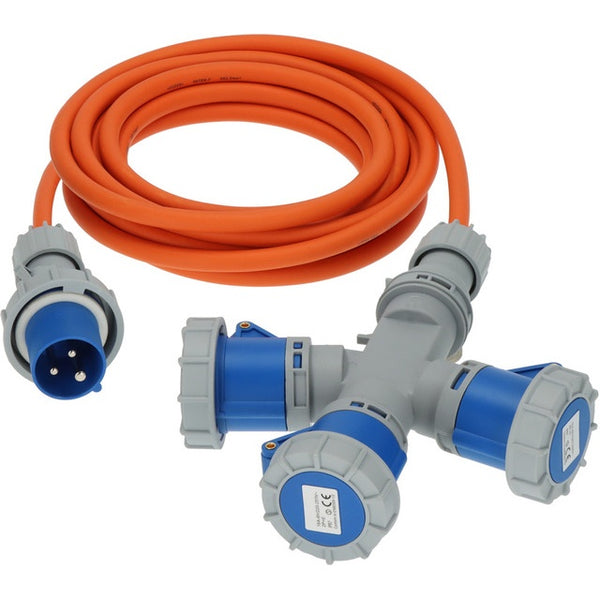 CEE Verl.-Kabel 5m 16A IP67 H07RN-F 3‑fach - 2