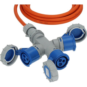 CEE Verl.-Kabel 5m 16A IP67 H07RN-F 3‑fach - 4