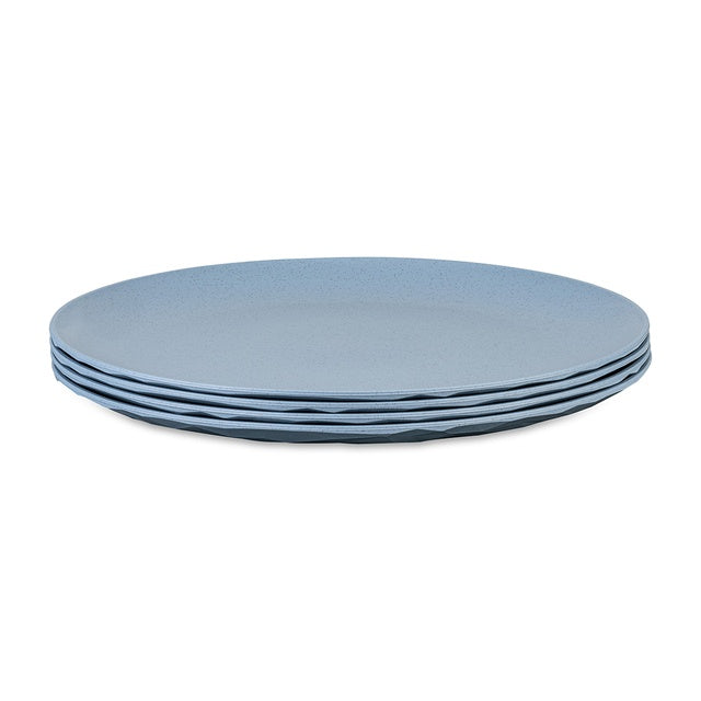 Club Plate flache Teller 4er-Set nature flower blue