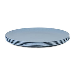 Club Plate flache Teller 4er-Set nature flower blue