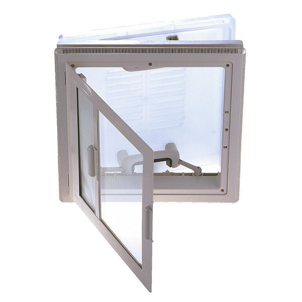 Dachluke MPK 40×40 cm mit Moskitonetz & Rollo Weiß - 2