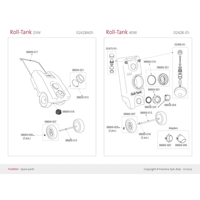 Deckeldichtung FIAMMA Rolltank 23F und 23W