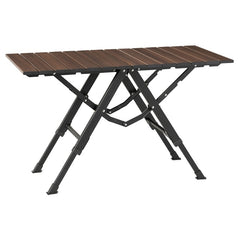DEFA Campingtisch one action schwarz Holzoptik 80 x 40 bis 50 cm