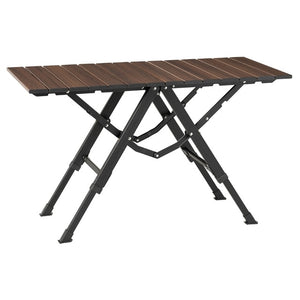 DEFA Campingtisch one action schwarz Holzoptik 80 x 40 bis 50 cm