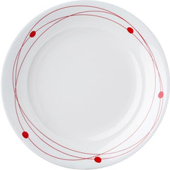 Dessertteller Melamin 20 cm in Weiß/Rot | Antirutsch