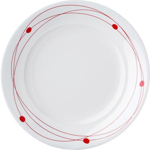 Dessertteller Melamin 20 cm in Weiß/Rot | Antirutsch