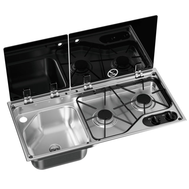 Dometic CVC1700G – 2-flammig Einbau-Koch/Spüle links