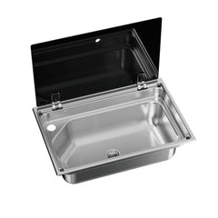 Dometic CVS1525G Spülbecken mit Abdeckung, Edelstahl