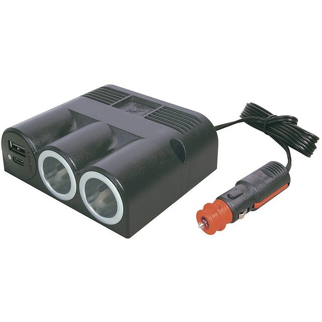 Dreifachsteckdose EV PRO CAR mit USB-C/A 12-24V