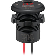 Dualer Einbau-USB Charger USB-A/USB-C 12/24V LED