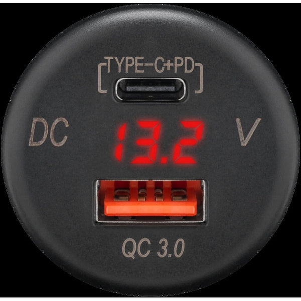 Dualer Einbau-USB Charger USB-A/USB-C 12/24V LED - 2