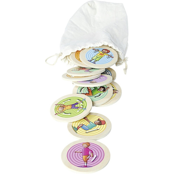 Eichhorn Bewegungsspiel – 20 Holz-Spielscheiben - 3