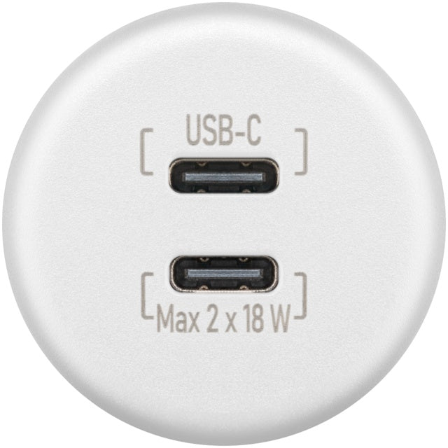 Einbau-Charger 2x USB-C 2x18W weiß
