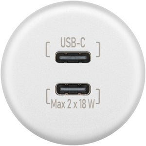 Einbau-Charger 2x USB-C 2x18W weiß - 2