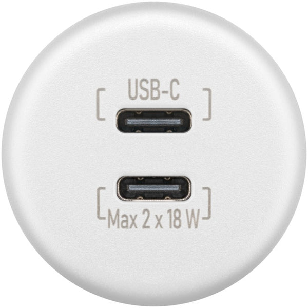Einbau-Charger 2x USB-C 2x18W weiß - 2