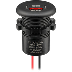 Einbaucharger USB‑A 45 W (12–24V) – schwarz