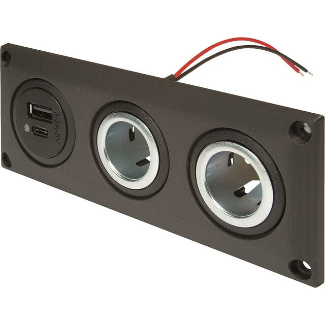 Einbausteckdose EV PRO CAR USB-C/A + 2 Power