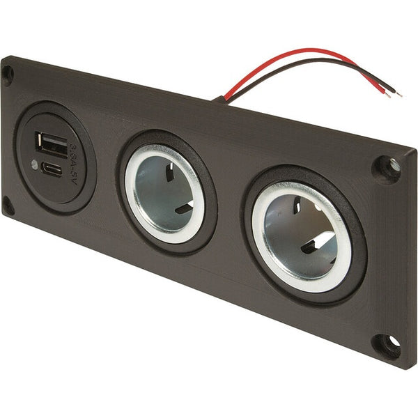 Einbausteckdose EV PRO CAR USB-C/A + 2 Power