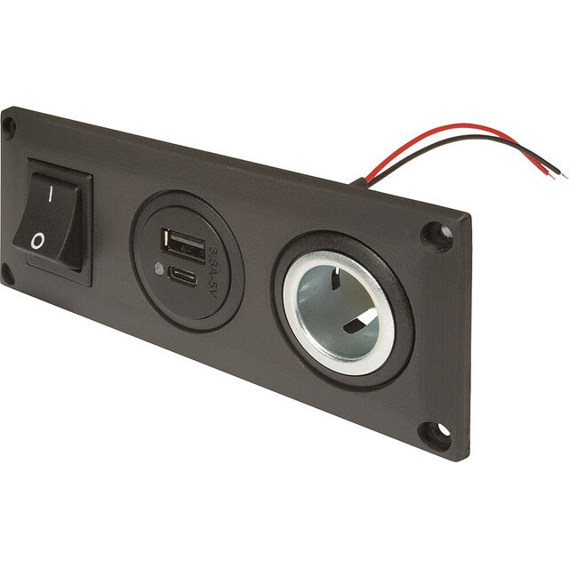 Einbausteckdose mit USB-C/A für 12/24V Fahrzeuge