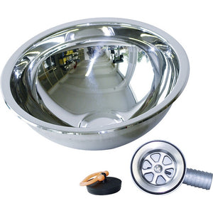 Einlegemulde Edelstahl Ø 335 mm mit Ablaufgarnitur - 2