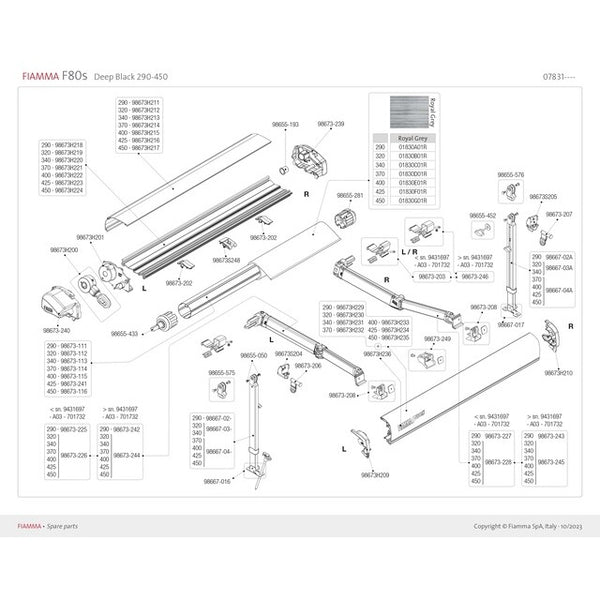 Endkappe Gehäuse Fiamma F80S rechts