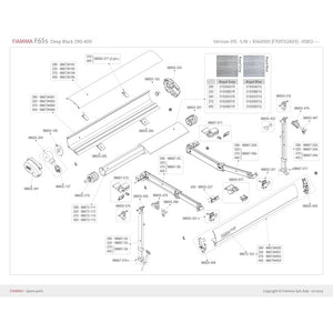 Endkappe rechts Frontblende F65S Deep Black | FIAMMA