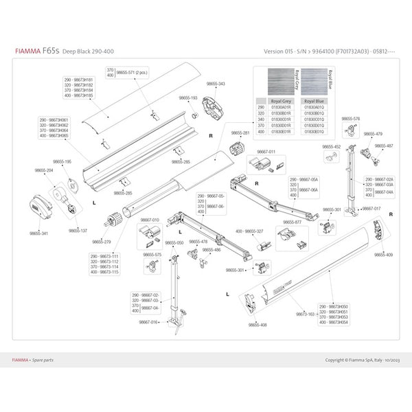 Endkappe rechts Frontblende F65S Deep Black | FIAMMA