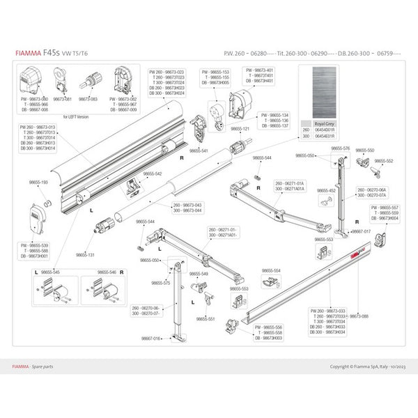 Endstück Frontblende Markise F 45 S Titanium