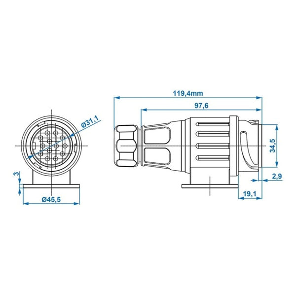 Erich Jäger 13-polig PVC Stecker, schwarz - 7