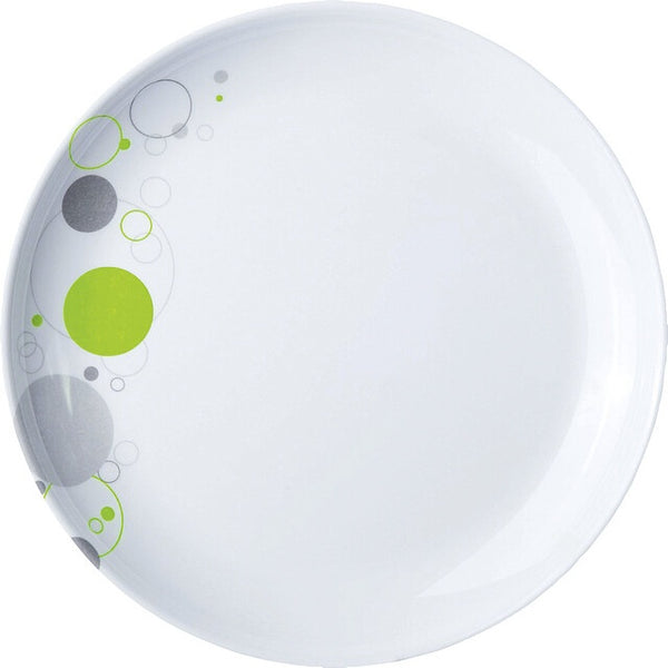 Essteller Melamin 25 cm in Weiß/Grau/Lime