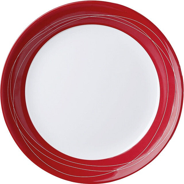 Essteller Melamin BRUNNER Cosmic 25 cm – weiß/rot