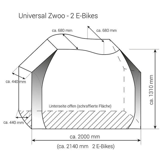 Fahrradschutzhülle für 2 E-Bikes von HINDERMANN