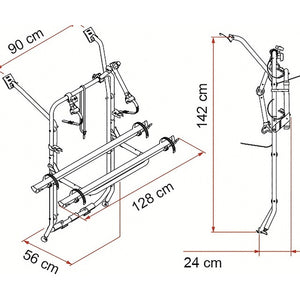 Fahrradträger FIAMMA für VW T6, 2 Räder, 60 kg - 3