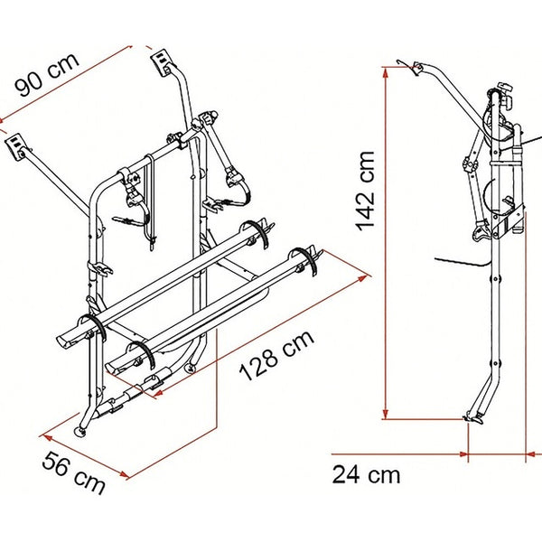 Fahrradträger FIAMMA für VW T6, 2 Räder, 60 kg - 3