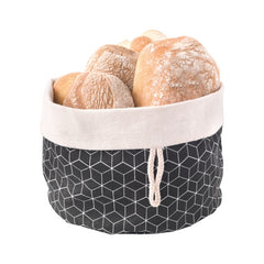 Faltbarer Brotkorb schwarz | Baumwolle 20 cm