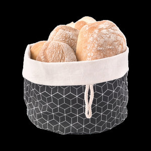 Faltbarer Brotkorb schwarz | Baumwolle 20 cm
