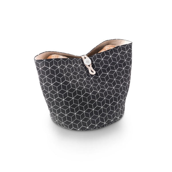 Faltbarer Brotkorb schwarz | Baumwolle 20 cm - 2