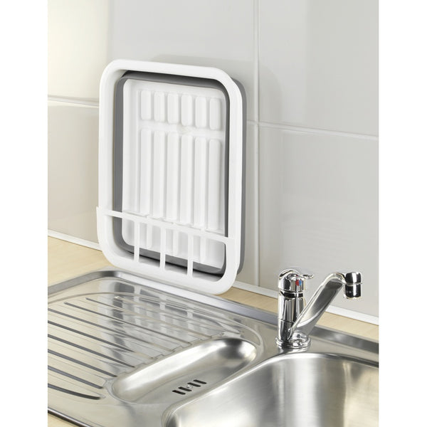 Faltbarer Geschirrabtropfer in Weiß/Grau - 2