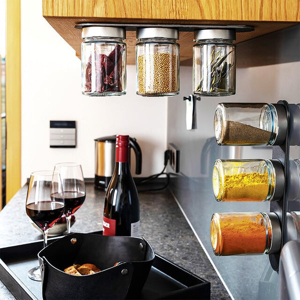 Feinkost-Magnetgläser Set 3er mit Magnetleiste - 10